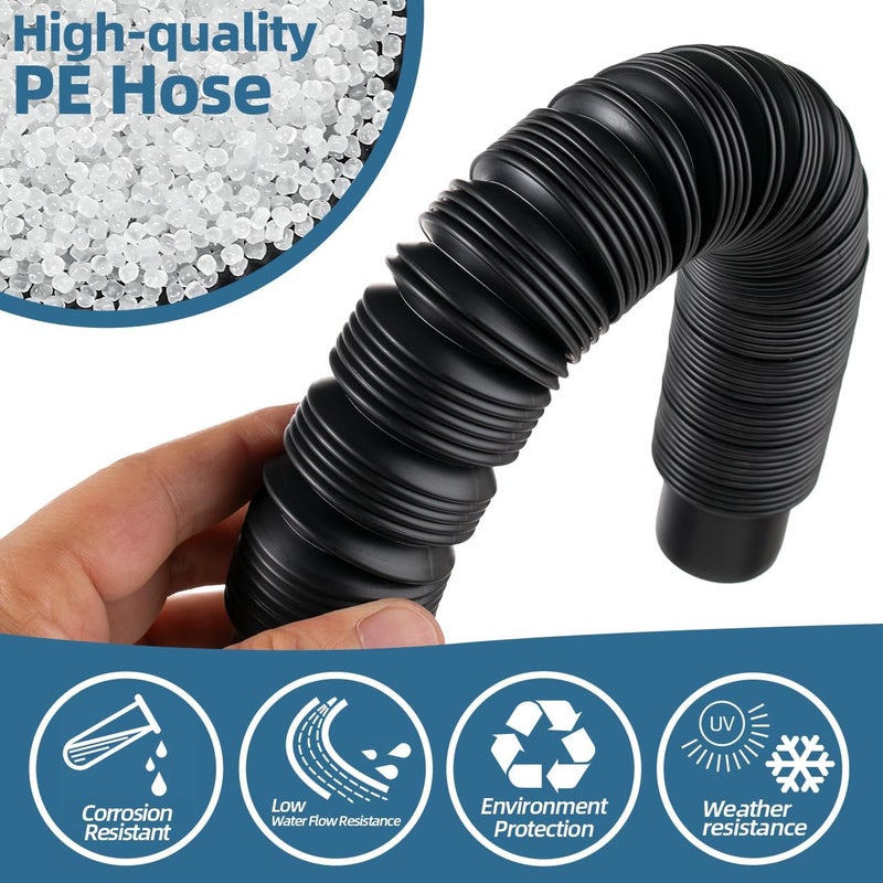 XCWT 1.25" Diameter Rain Barrel Connector Hose Connect Downspout Diverter to Rainwater Barrel or Link 2 Rain Water Barrels to Store More Water for Home Garden Outdoor Chores - Image 5